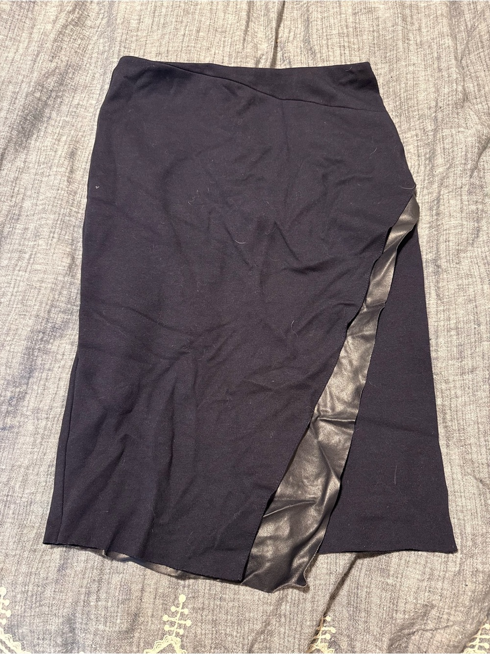 Bailey 44 Black Pencil Skirt with Faux Leather Trim